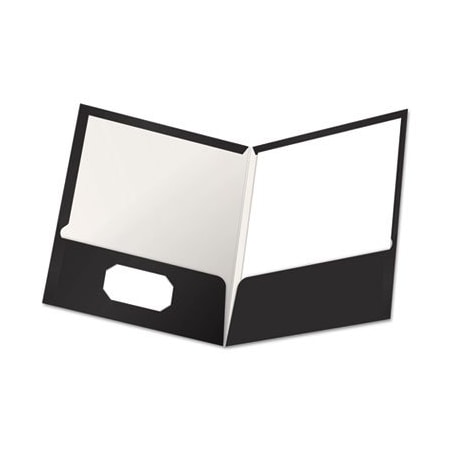 Tops Business Forms Oxford, High Gloss Laminated Paperboard Folder Capacity, Black, 25PK 51706